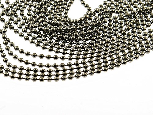 Vintageparts 2 m Kugelkette Gunmetal, 2,4 mm Durchmesser, DIY-Schmuck von Vintageparts FACHHANDEL FÜR SCHMUCKZUBEHÖR