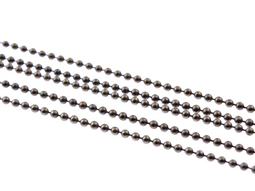 Vintageparts 2 m Kugelkette in antik Bronze, 1,5 mm, DIY-Schmuck von Vintageparts FACHHANDEL FÜR SCHMUCKZUBEHÖR