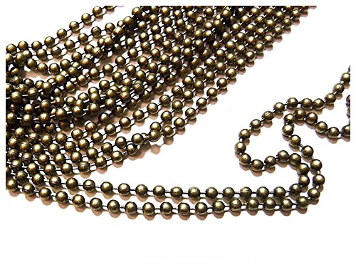 Vintageparts 2 m Kugelkette in antik Bronze, 2 mm, DIY-Schmuck von Vintageparts FACHHANDEL FÜR SCHMUCKZUBEHÖR