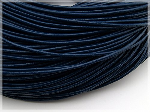 2 m echtes Lederband blau 2 mm von Vintageparts, DIY-Schmuck von Vintageparts FACHHANDEL FÜR SCHMUCKZUBEHÖR