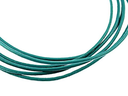 Vintageparts 2 m echtes Lederband in Petrol, 2 mm, DIY-Schmuck von Vintageparts FACHHANDEL FÜR SCHMUCKZUBEHÖR