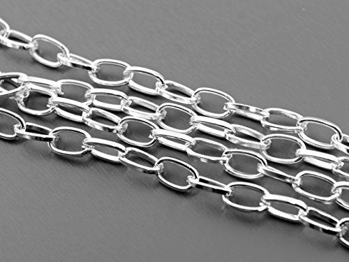 Vintageparts 2 m ovale Gliederkette in silberfarben, 6,8 x 4 mm, DIY-Schmuck Vintageparts 2 m ovale Gliederkette in silberfarben, 6,8 x 4 mm, DIY-Schmuck von Vintageparts FACHHANDEL FÜR SCHMUCKZUBEHÖR
