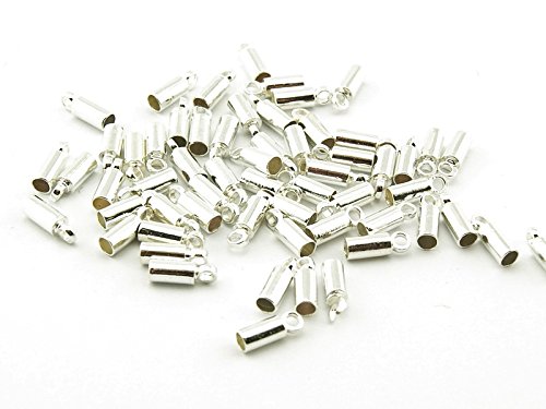 20 Endkappen für 2 mm Bänder silberfarben 20 Endkappen für 2 mm Bänder silberfarben von Vintageparts FACHHANDEL FÜR SCHMUCKZUBEHÖR
