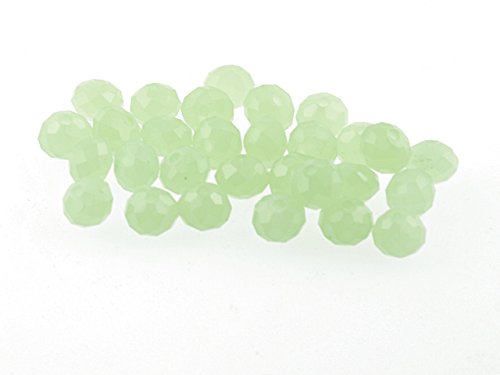 Vintageparts 30 Glasschliffperlen 6 mm in hellgrün, DIY-Schmuck von Vintageparts FACHHANDEL FÜR SCHMUCKZUBEHÖR