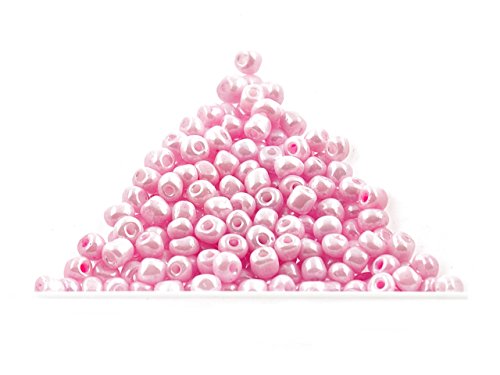300 Rocailles Perlen in rosa, 4 mm von Vintageparts, DIY-Schmuck von Vintageparts FACHHANDEL FÜR SCHMUCKZUBEHÖR