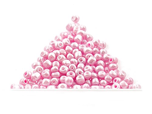 Vintageparts 300 Rocailles Perlen in rosa, 4 mm, DIY-Schmuck von Vintageparts FACHHANDEL FÜR SCHMUCKZUBEHÖR
