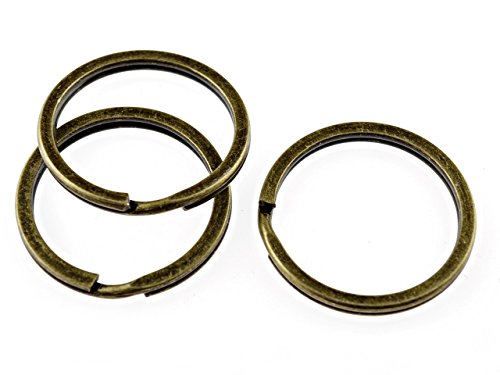 Vintageparts 4 Flache Schlüsselringe in antik bronzefarben, DIY-Schmuck von Vintageparts FACHHANDEL FÜR SCHMUCKZUBEHÖR