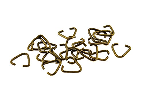 50 dreieckige Collierschlaufen in antik Bronze, 7 mm von Vintageparts, DIY-Schmuck von Vintageparts FACHHANDEL FÜR SCHMUCKZUBEHÖR