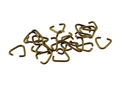 Vintageparts 50 dreieckige Collierschlaufen in antik Bronze, 7 mm, DIY-Schmuck von Vintageparts FACHHANDEL FÜR SCHMUCKZUBEHÖR