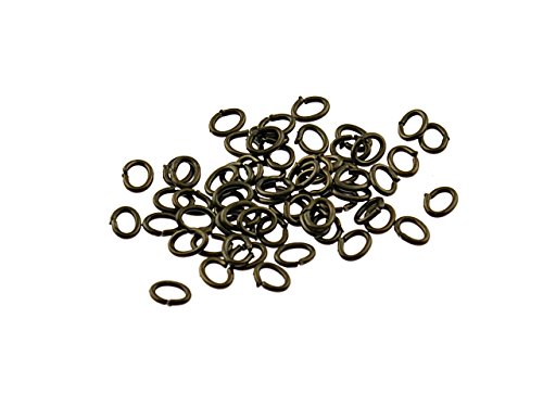 50 längliche Biegeringe in antik Bronze, 4 x 3 mm von Vintageparts, DIY-Schmuck von Vintageparts FACHHANDEL FÜR SCHMUCKZUBEHÖR