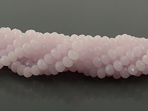 Vintageparts 50 milchige Glasschliffperlen Doll in rosa, 4x3 mm, DIY-Schmuck von Vintageparts FACHHANDEL FÜR SCHMUCKZUBEHÖR