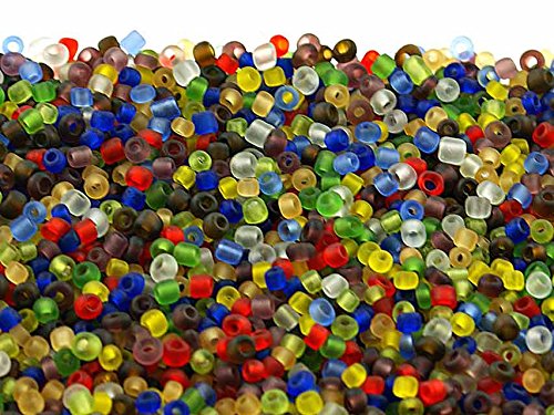 Vintageparts 500 Rocailles Perlen als Farbmix gefrostet, 2 mm, DIY-Schmuck von Vintageparts FACHHANDEL FÜR SCHMUCKZUBEHÖR