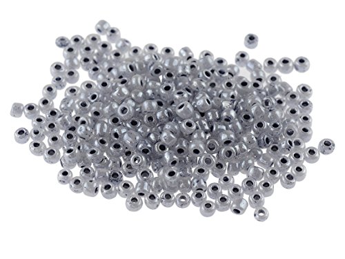 500 Rocailles Perlen in Silbergrau, 3 mm von Vintageparts, DIY-Schmuck von Vintageparts FACHHANDEL FÜR SCHMUCKZUBEHÖR