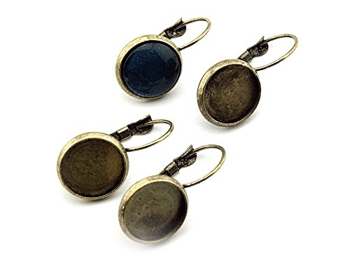 6 Brisuren in antik Bronze für 12 mm Cabochon von Vintageparts, DIY-Schmuck von Vintageparts FACHHANDEL FÜR SCHMUCKZUBEHÖR