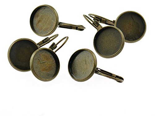 Vintageparts 6 Brisuren in antik Bronze für 14 mm Cabochon, DIY-Schmuck von Vintageparts FACHHANDEL FÜR SCHMUCKZUBEHÖR