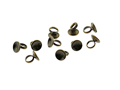 Vintageparts 6 Endkappen - Aufhängungen für Hohlperlen, DIY-Schmuck von Vintageparts FACHHANDEL FÜR SCHMUCKZUBEHÖR