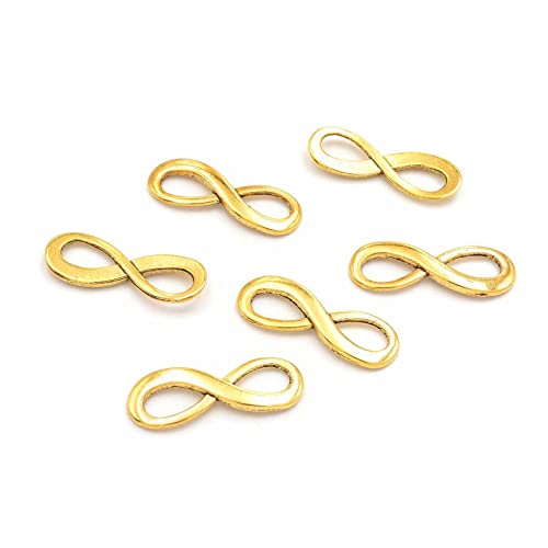 Verbinder als Infinity in antik Goldfarben, 24mm, 6 Stück von Vintageparts FACHHANDEL FÜR SCHMUCKZUBEHÖR