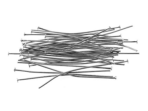 70 Nietstifte 5 cm in silberfarben platiniert von Vintageparts FACHHANDEL FÜR SCHMUCKZUBEHÖR