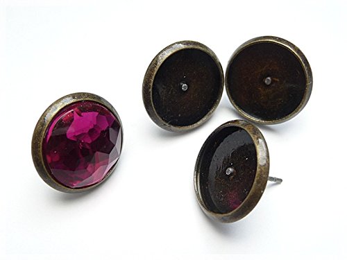 Vintageparts 8 Ohrstecker in antik Bronze für 12 mm Cabochon, DIY-Schmuck von Vintageparts FACHHANDEL FÜR SCHMUCKZUBEHÖR