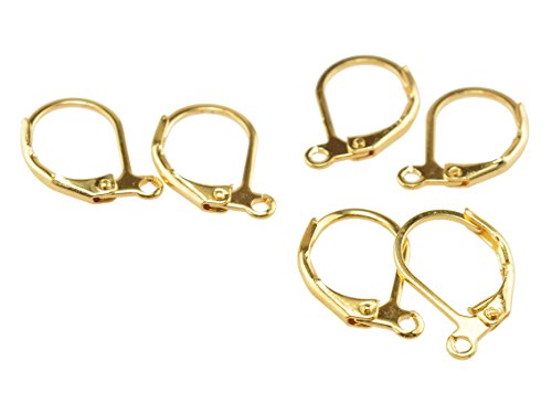 Vintageparts Brisuren/Klappohrringe aus Messing in goldfarben 10 Stück, DIY-Schmuck von Vintageparts FACHHANDEL FÜR SCHMUCKZUBEHÖR
