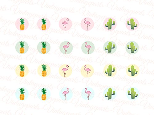 Vintageparts Motivbogen Summer für Cabochons verschiedener Größen rund 12 mm von Vintageparts FACHHANDEL FÜR SCHMUCKZUBEHÖR