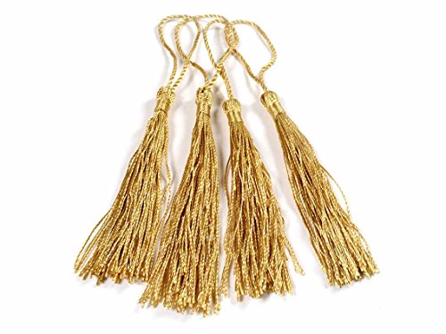 Quasten aus Perlgarn in Gold 4 Stück von Vintageschmuck DIY-Schmuck von Vintageparts FACHHANDEL FÜR SCHMUCKZUBEHÖR