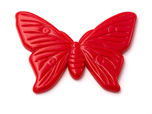 Schmetterling aus Vintage Kunststoff in rot 7 x 5 cm von Vintageparts