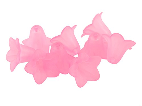 Vintageparts 10 Blüten in rosa gefrostet, 18 mm, DIY-Schmuck von Vintageparts FACHHANDEL FÜR SCHMUCKZUBEHÖR