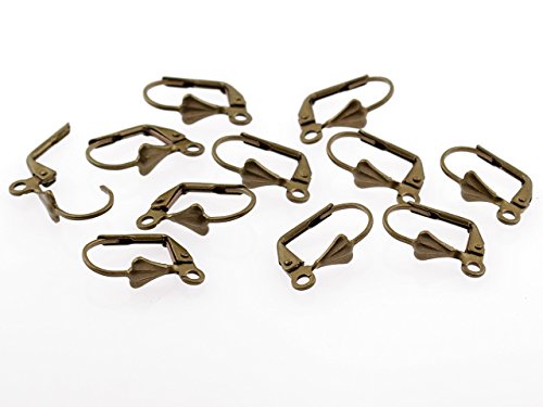 10 Brisuren in Vintage Bronze Klappohrring von Vintageparts, DIY-Schmuck von Vintageparts FACHHANDEL FÜR SCHMUCKZUBEHÖR
