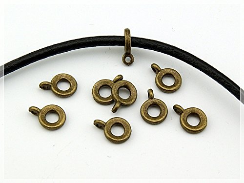 Vintageparts 10 Collierschlaufen für Bänder in antik Bronze, DIY-Schmuck von Vintageparts FACHHANDEL FÜR SCHMUCKZUBEHÖR