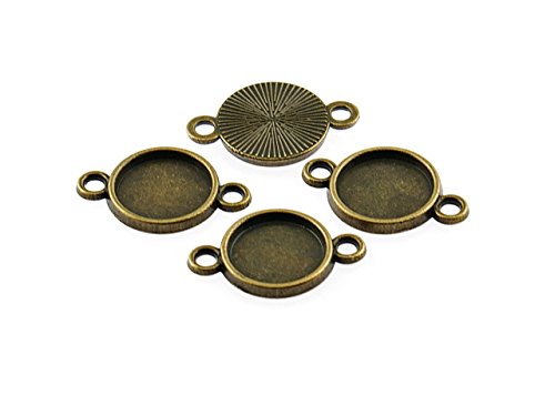 10 Fassungen als Verbinder für 10 mm Cabochons in Vintage bronze von Vintageparts, DIY-Schmuck 10 Fassungen als Verbinder für 10 mm Cabochons in Vintage bronze von Vintageparts, DIY-Schmuck von Vintageparts FACHHANDEL FÜR SCHMUCKZUBEHÖR