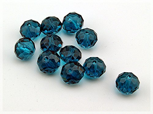 Vintageparts 10 Petrol farbene Glasschliffperlen, 10 mm, DIY-Schmuck Vintageparts 10 Petrol farbene Glasschliffperlen, 10 mm, DIY-Schmuck von Vintageparts FACHHANDEL FÜR SCHMUCKZUBEHÖR