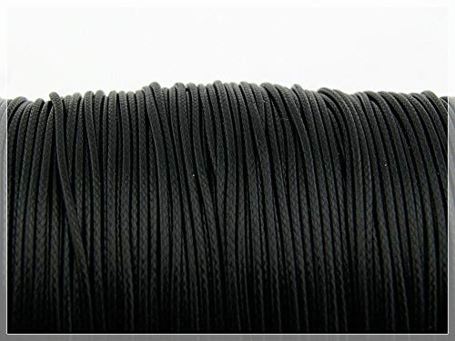 10 m Polyesterkordel gewachst in schwarz, 1 mm von Vintageparts, DIY-Schmuck von Vintageparts FACHHANDEL FÜR SCHMUCKZUBEHÖR