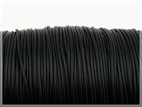 10 m Polyesterkordel gewachst in schwarz, 1 mm von Vintageparts, DIY-Schmuck von Vintageparts FACHHANDEL FÜR SCHMUCKZUBEHÖR