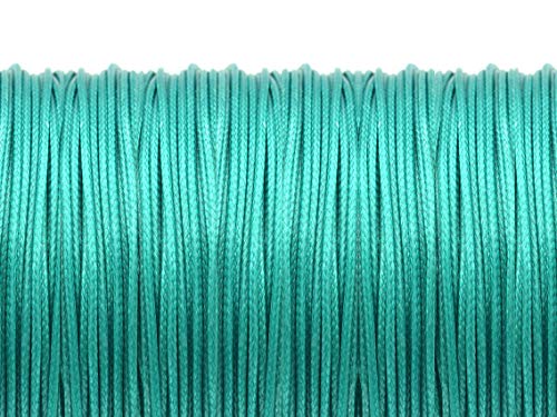 10 m Polyesterkordel gewachst in türkis in 1 mm Stärke von Vintageparts FACHHANDEL FÜR SCHMUCKZUBEHÖR