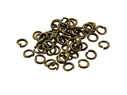 Vintageparts 100 Biegeringe in antik Bronze, 5 mm, DIY-Schmuck von Vintageparts