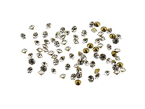 100 Strasssteine in silber, 2 mm von Vintageparts, DIY-Schmuck von Vintageparts FACHHANDEL FÜR SCHMUCKZUBEHÖR