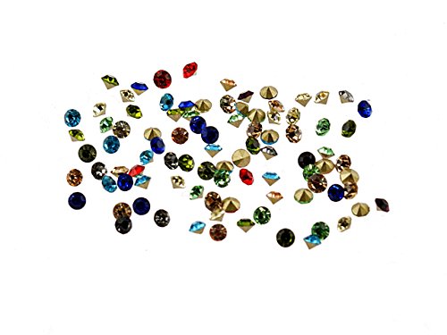 100 Strasssteine in bunt, 2,5 mm von Vintageparts, DIY-Schmuck von Vintageparts FACHHANDEL FÜR SCHMUCKZUBEHÖR