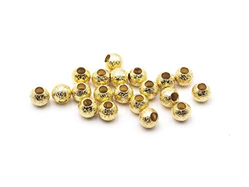 20 Zwischenperlen in goldfarben Stardust, 4 mm von Vintageparts, DIY-Schmuck von Vintageparts FACHHANDEL FÜR SCHMUCKZUBEHÖR