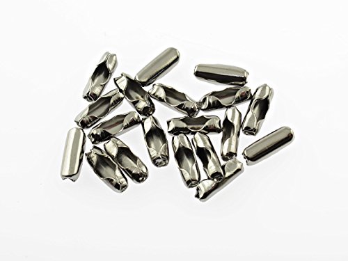 Vintageparts 30 Verschlüsse für Kugelkette in Gunmetal, 2,4 mm, DIY-Schmuck von Vintageparts FACHHANDEL FÜR SCHMUCKZUBEHÖR