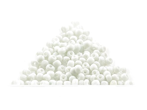300 Rocailles Perlen in weiß, 4 mm von Vintageparts, DIY-Schmuck von Vintageparts FACHHANDEL FÜR SCHMUCKZUBEHÖR