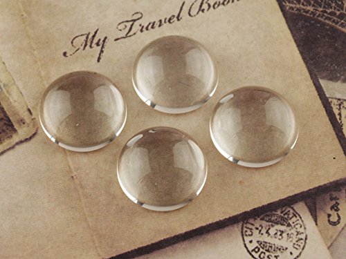 Vintageparts 4 Dicke gewölbte Cabochons, 18 mm, Glas klar, DIY-Schmuck von Vintageparts FACHHANDEL FÜR SCHMUCKZUBEHÖR