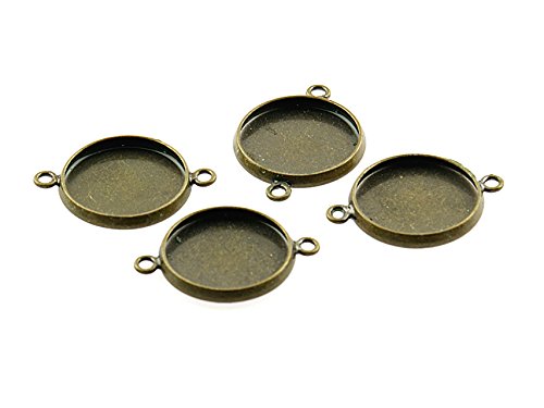 Vintageparts 4 Rahmen als Verbinder in antik Bronze für 14 mm Cabochons, DIY-Schmuck Vintageparts 4 Rahmen als Verbinder in antik Bronze für 14 mm Cabochons, DIY-Schmuck von Vintageparts FACHHANDEL FÜR SCHMUCKZUBEHÖR