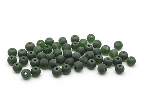 Vintageparts 50 Glasperlen in dunkelgrün gefrostet, 6 mm, DIY-Schmuck Vintageparts 50 Glasperlen in dunkelgrün gefrostet, 6 mm, DIY-Schmuck von Vintageparts FACHHANDEL FÜR SCHMUCKZUBEHÖR