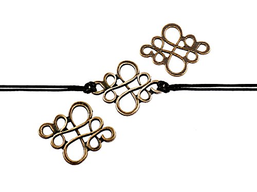 Vintageparts 6 geschlungene Verbinder in antik kupferfarben, DIY-Schmuck von Vintageparts FACHHANDEL FÜR SCHMUCKZUBEHÖR