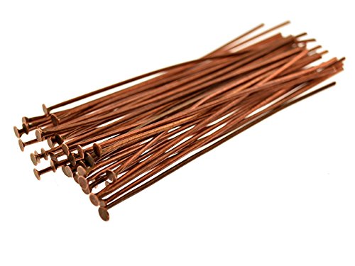 Vintageparts 70 Nietstifte in antik Kupfer, 5 cm, DIY-Schmuck von Vintageparts FACHHANDEL FÜR SCHMUCKZUBEHÖR