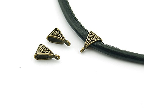 Vintageparts 8 Collierschlaufen in antik bronzefarben, DIY-Schmuck von Vintageparts FACHHANDEL FÜR SCHMUCKZUBEHÖR