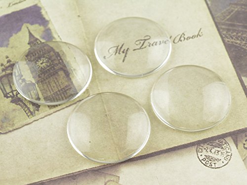 Vintageparts Cabochons für 30 mm Fassungen Glas klar 4 Stück DIY-Schmuck Transparent Glas von Vintageparts