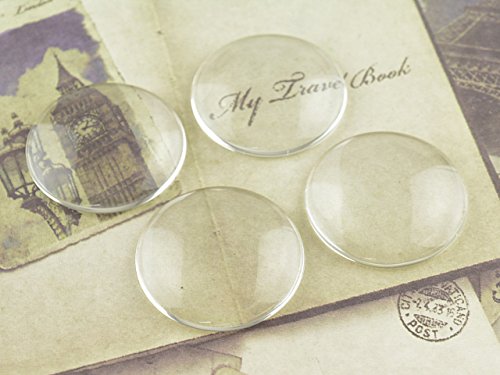 Vintageparts Cabochons für 30 mm Fassungen Glas klar 4 Stück DIY-Schmuck Transparent Glas von Vintageparts FACHHANDEL FÜR SCHMUCKZUBEHÖR