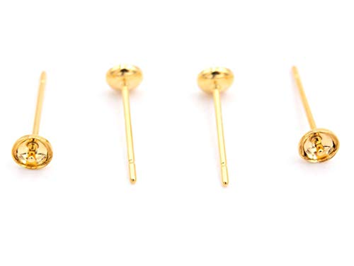 Vintageparts DIY Ohrstecker aus Edelstahl in goldfarben 4 Stück zum Schmuck selber basteln von Vintageparts FACHHANDEL FÜR SCHMUCKZUBEHÖR